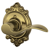 Schlage Accent Right Handed Non-Turning One-Sided Dummy Door Lever with Decorative Brookshire Trim