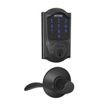 Schlage Connect Camelot Touchscreen Electronic Deadbolt with Z-Wave Plus Technology and Passage Accent Lever