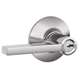 Schlage Latitude Single Cylinder Keyed Entry Storeroom Door Lever Set with Decorative Plymouth Rose