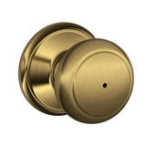 Schlage Residential F40 - Privacy Lock - Andover Knob, 16080 Latch and 10027 Strike-Alden Rose