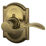 Schlage Accent Right Handed Non-Turning One-Sided Dummy Door Lever with Decorative Camelot Trim