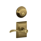 Schlage Accent Single Cylinder Keyed Entry Door Lever Set and Deadbolt Combo with Addison Rose