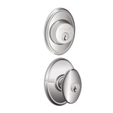 Schlage Siena Single Cylinder Keyed Entry Door Knob Set and Wakefield Deadbolt Combo with Wakefield Rose