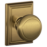 Schlage Residential F10 - Andover Knob Passage Lock with 16080 Latch and 10027 Strike - Addison Trim