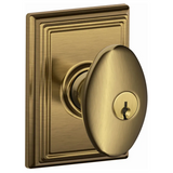 Schlage Siena Keyed Entry Single Cylinder Door Knob Set with Decorative Addison Trim
