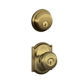 Schlage Georgian Single Cylinder Keyed Entry Door Knob Set and Deadbolt Combo with Camelot Rose