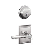 Schlage Birmingham Single Cylinder Keyed Entry Door Lever Set and Deadbolt Combo with Addison Rose