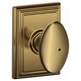 Schlage Residential F10 - Siena Knob Passage Lock with 16080 Latch and 10027 Strike - Addison Rose