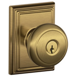 Schlage Andover Keyed Entry Panic Proof Door Knob Set with Decorative Addison Trim