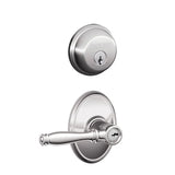 Schlage Birmingham Single Cylinder Keyed Entry Door Lever Set and Deadbolt Combo with Wakefield Rose