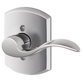 Schlage Accent Right Handed Non-Turning One-Sided Dummy Door Lever with Decorative Greenwich Trim