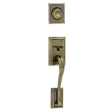 Schlage Accent Right Handed Double Cylinder Keyed Entry Handleset with Addison Rose from the F-Series