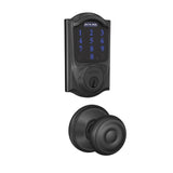 Schlage Connect Camelot Touchscreen Electronic Deadbolt with Z-Wave Plus Technology and Passage Georgian Knob