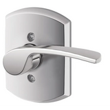 Schlage Merano Right Handed Non-Turning One-Sided Dummy Door Lever with Decorative Greenwich Trim