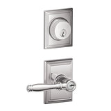 Schlage Birmingham Single Cylinder Keyed Entry Door Lever Set and Addison Deadbolt Combo with Addison Rose