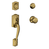 Schlage Camelot Double Cylinder Handleset with Georgian Interior Knob from the F-Series
