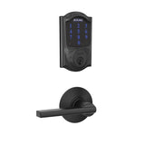 Schlage Connect Camelot Touchscreen Deadbolt with Built-in Alarm and Passage Latitude Lever