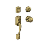 Schlage Camelot Sectional Single Cylinder Keyed Entry Handleset with Georgian Knob