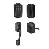Schlage Encode WiFi Enabled Electronic Keypad Deadbolt with Right Handed Camelot Entry Handleset and Accent Lever