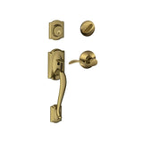 Schlage Camelot Right Handed Sectional Single Cylinder Keyed Entry Handleset with Accent Lever