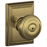 Schlage Residential F40 - Privacy Lock - Georgian Knob, 16080 Latch and 10027 Strike - Addison Trim