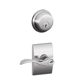 Schlage Accent Single Cylinder Keyed Entry Door Lever Set and Deadbolt Combo with Century Rose