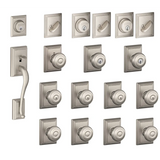 Schlage Addison Complete House Door Hardware Package with Georgian Interior Knobs and Single Cylinder Exterior Front Door Handleset