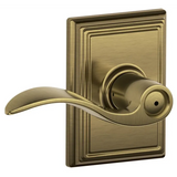 Schlage Accent Privacy Door Lever Set with Decorative Addison Trim