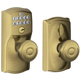 Schlage Camelot Keypad Entry with Flex-Lock Door Knob Set with Georgian Interior Knob