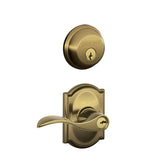 Schlage Accent Single Cylinder Keyed Entry Door Lever Set and Deadbolt Combo with Camelot Rose