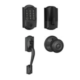 Schlage Encode WiFi Enabled Electronic Keypad Deadbolt with Camelot Entry Handleset and Georgian Knob