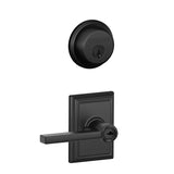 Schlage Latitude Single Cylinder Keyed Entry Door Lever Set and Deadbolt Combo with Addison Rose