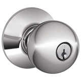 Schlage Residential F80 - Storeroom Lock - Orbit Knob, C Keyway with 16211 Latch and 10063 Strike