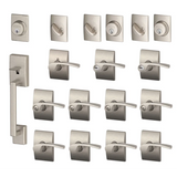 Schlage Century Complete House Door Hardware Package with Merano Interior Levers and Left Handed Exterior Front Door Handleset