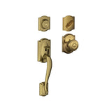 Schlage Camelot Sectional Single Cylinder Keyed Entry Handleset with Georgian Knob with Decorative Camelot Trim