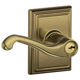 Schlage Flair Single Cylinder Keyed Entry Door Lever Set with Decorative Addison Trim