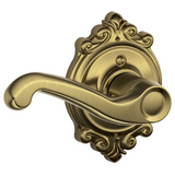 Schlage Flair Left Handed Non-Turning One-Sided Dummy Door Lever with Decorative Brookshire Trim