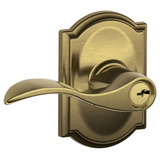 Schlage Accent Single Cylinder Keyed Entry Door Lever Set with Decorative Camelot Trim