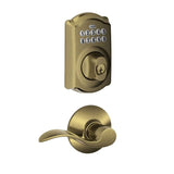Schlage Camelot Single Cylinder Electronic Keypad Deadbolt with Passage Accent Lever