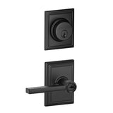 Schlage Latitude Single Cylinder Keyed Entry Door Lever Set and Addison Deadbolt Combo with Addison Rose