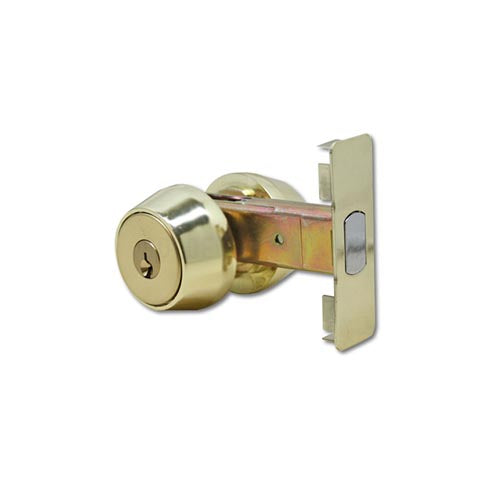 SNAP IN KEYED DOUBLE CYLINDER DEADBOLT LOCK - POLISHED BRASS
