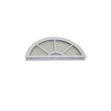 Half-Round Door Lite Surround 22 X 10 X 1/2 Glass Wagon Wheel External Muntins