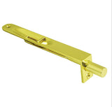 Flush Bolt, Mortise Lever, 6 Inch Square Face - Polished Brass - 362010