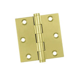 3.5 X 3.5 Inch, Square Corners, Standard Hinges, Solid Brass, Pair - 363103