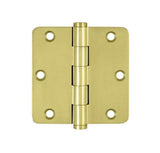 3.5 X 3.5 Inch, 1/4 Radius Corners, Heavy Duty Hinges, Solid Brass, Pair - 363111