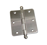 3.5 X 3.5 Inch, 1/4 Radius Corners, Residential Hinges, Steel, Pair - 363211