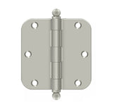 Door Hinge 3.5 X 3.5 Inch, 5/8 Radius Corners, Residential, Steel, Ball Tip - 363216