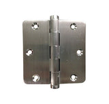 3.5 X 3.5 Inch, 1/4 Radius Corners, Solid Brass Hinges, Pairs - 363222