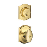 Schlage Siena Single Cylinder Keyed Entry Door Knob Set and Camelot Deadbolt Combo with Camelot Rose