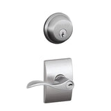 Schlage Accent Single Cylinder Keyed Entry Door Lever Set and Deadbolt Combo with Century Rose